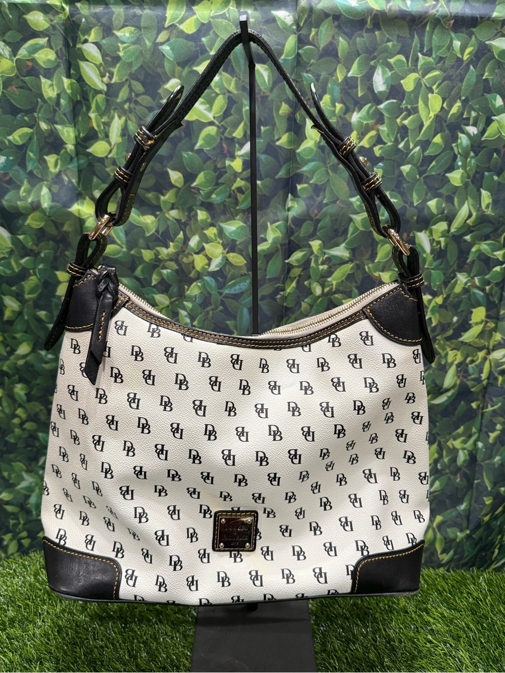 Dooney & Bourke Gretta Signature Hobo bag White Coated Canvas Shoulder purse